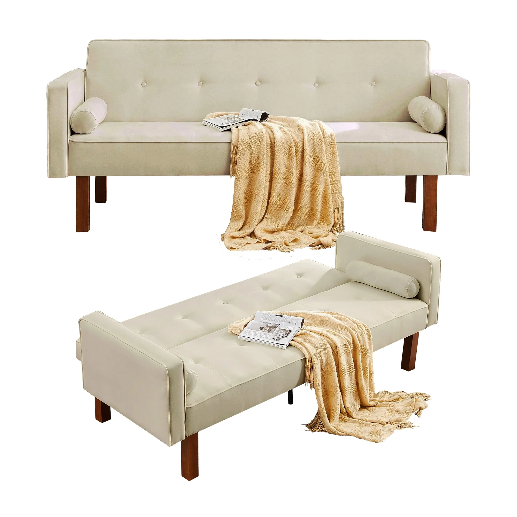 china foldable 4 seater unique beige leather sleeper mechanism futon opens to bed convertible tufted sofa in couch set furniture