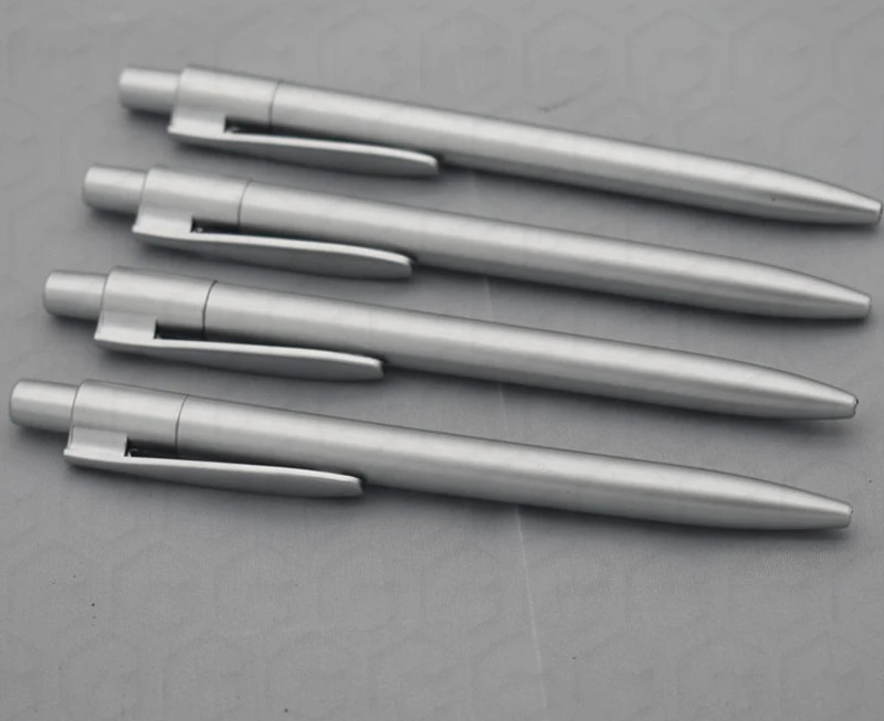 Can print logo grey silver color ballpoint pen for hotel