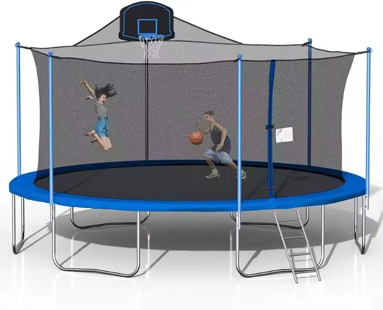 10FT садовый батут с защитной сеткой комбинированный для фитнеса на открытом воздухе пружинным покрытием из ПВХ детский