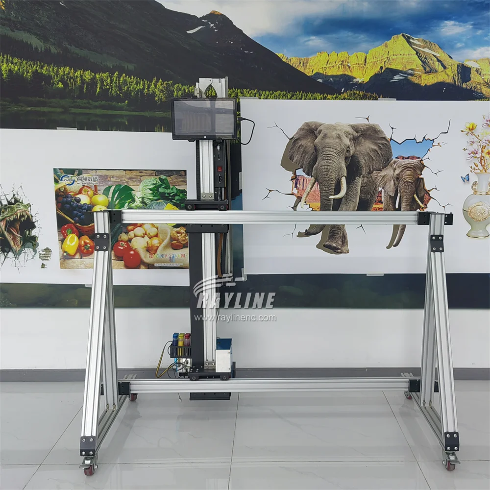 Automatic AI 4K Wall Floor Printing Machine CMYKW Color 3d Vertical Uv Wall Art Printer Printing Machine Indoor Outdoor Glass