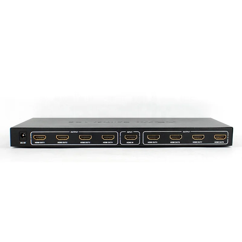 1 in 8 Out  8 Ports HDMI Splitter 1*8  Support Full HD 4Kx2K Video Dual Display for DVD PS3 Xbox with Power Adapter
