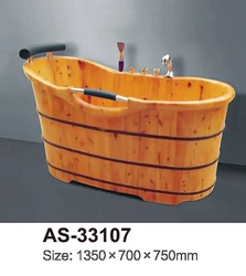 Japanese Style outdoor Single Adult Soak Wood Bath Tubs solid wooden barrel bathtub