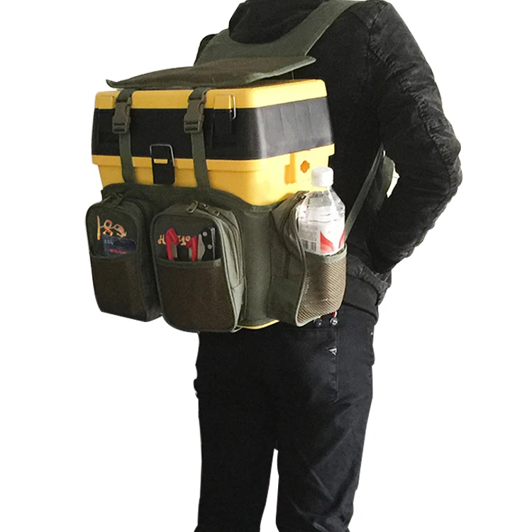 
WEIHE Multifunctional nylon Waterproof backpack outdoor sport fishing seat box with outside bag 