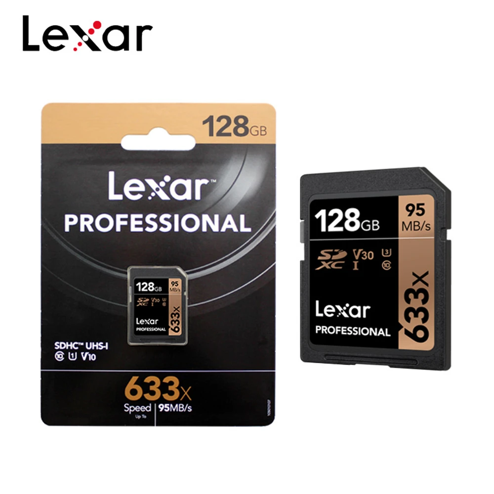 Профессиональные sd-карты Lexar SD633X 128 Гб 16 64 256 ГБ 512 32 карта памяти с камерой U3 V30 C10