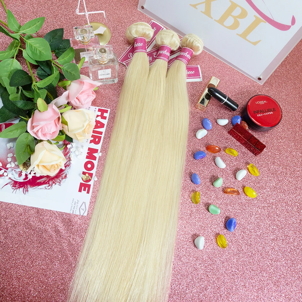 
XBL China Supplier dreadlock pony tail hair extension, european straight long human hair, 613 platinum brazilian hair bundles 