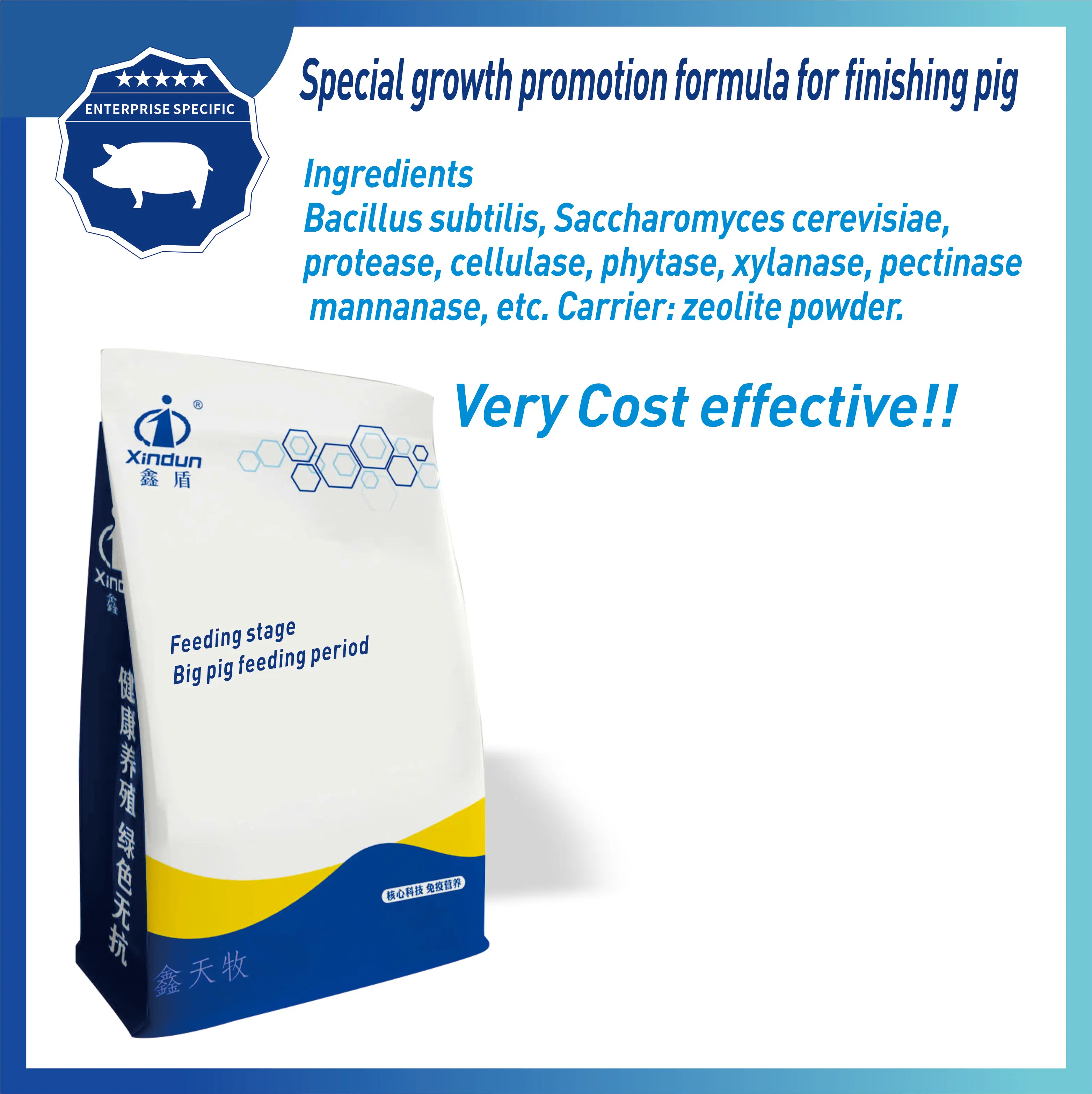 Increase weight gain and meat yield, improve meat quality and special feed additives for fattening pigs