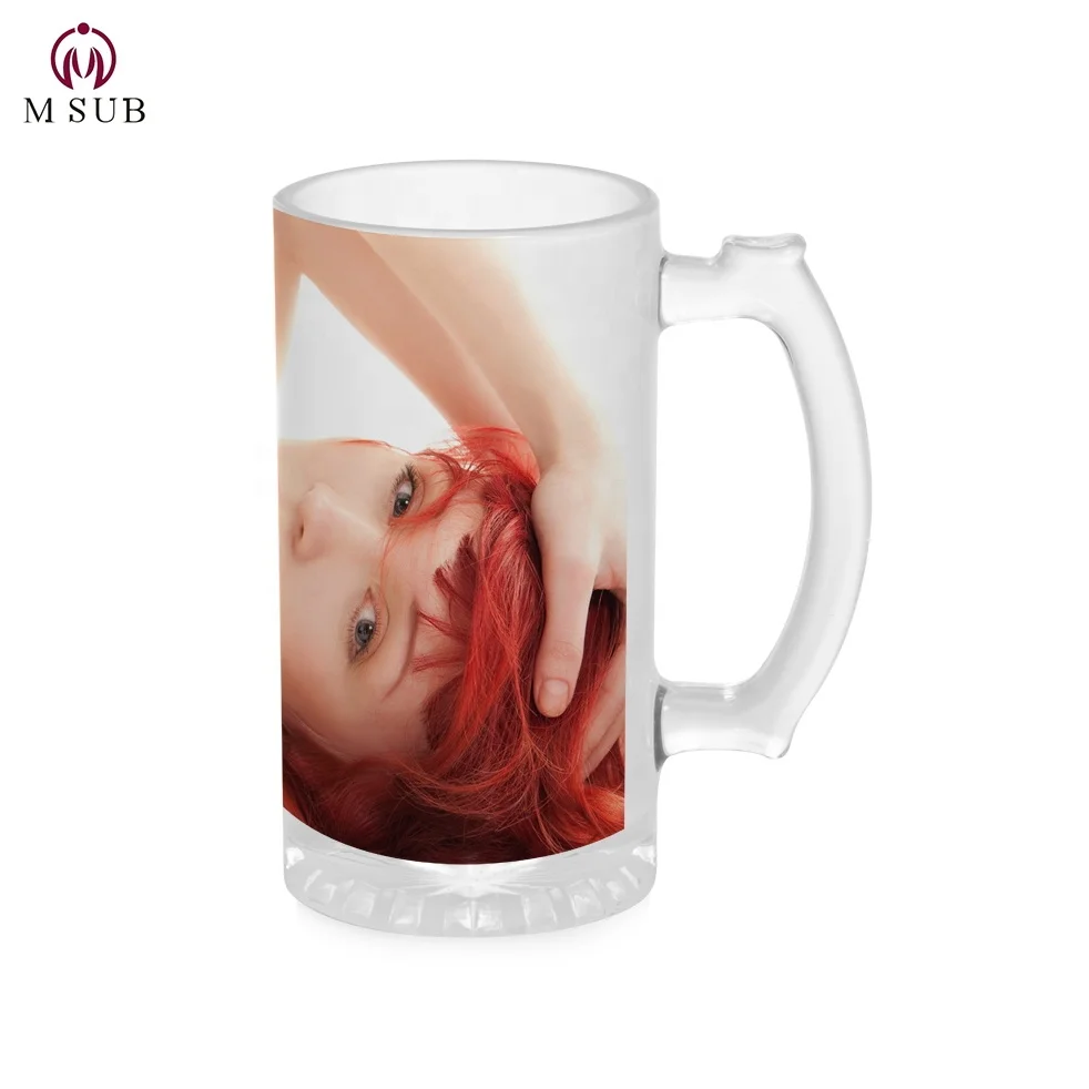 
Hot selling frosted 16OZ sublimation glass beer mug sublimation blank wine glass 