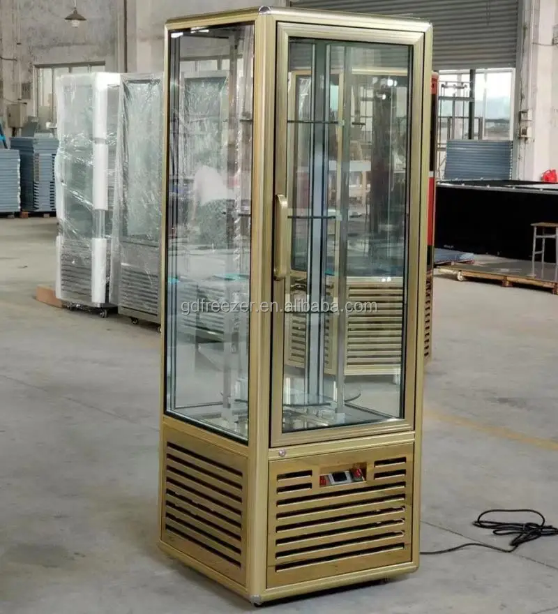 Upright Rotating system Refrigerated Chocolate Dessert Showcase For the Modern Bakery Display Cakes