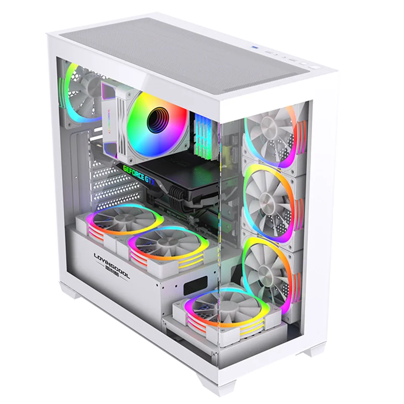 LOVINGCOOL 2025 New Style Desktop Mid Tower Cpu Case ATX MATX Gaming PC RGB Case Computer Glass Mini ITX Chassis