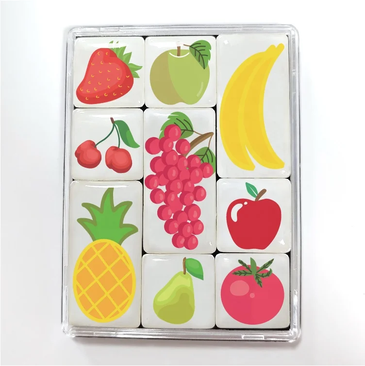 China Guangzhou factory custom or stock designs 2024 hot sell fruit epoxy resin magnet set