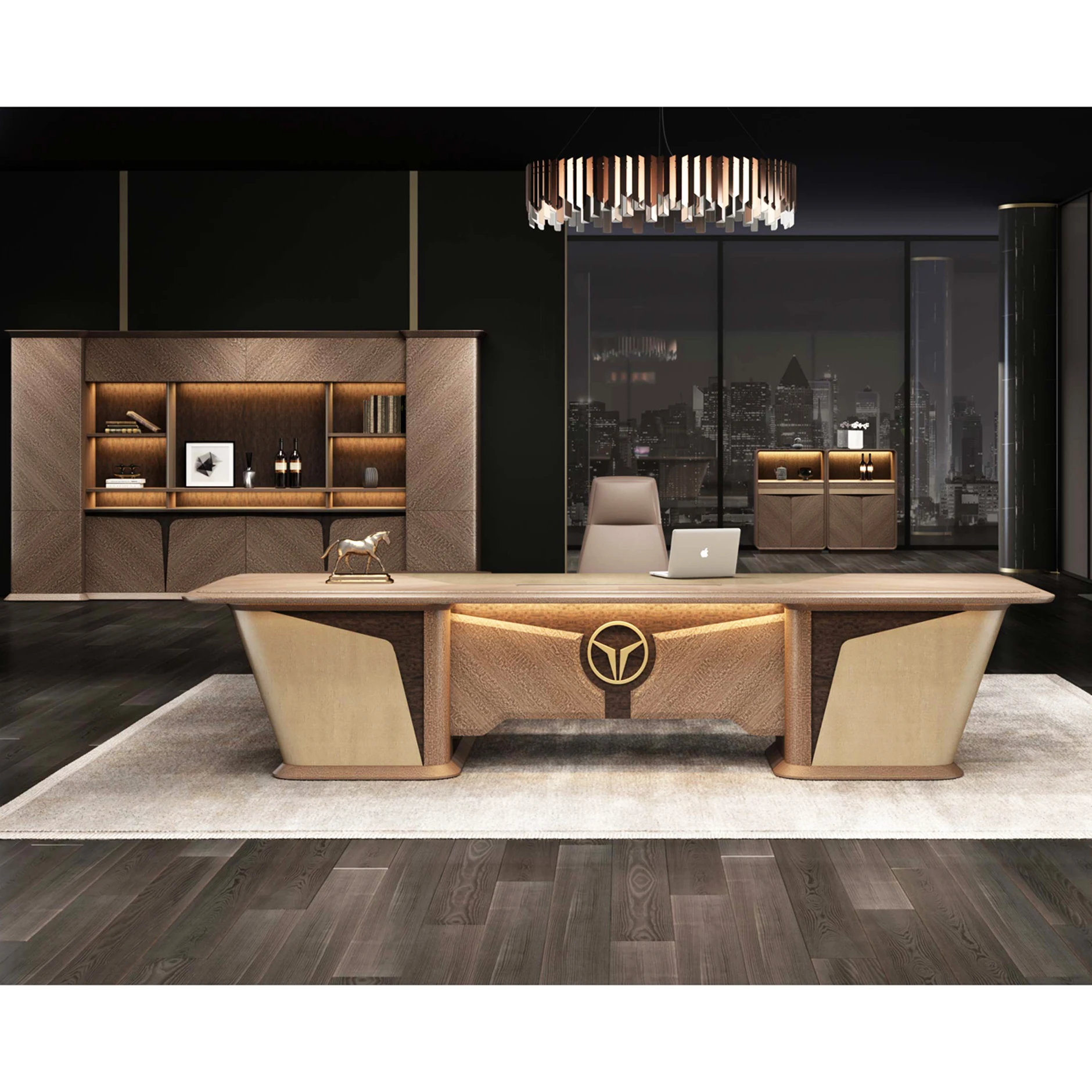 Luxury office furniture solid wood boss large executive desk office desk