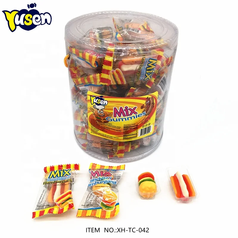 jelly gummy candy hamburger and hot dog  gummy candy custom gummy candy factory