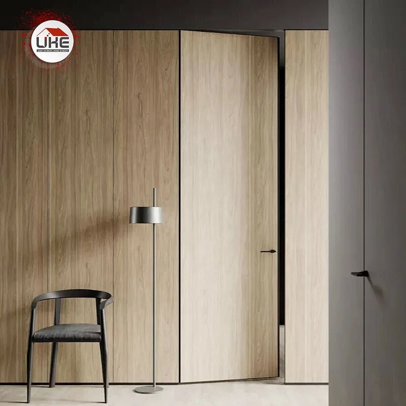 Eco Door Aluminum Wooden Frameless Decorative Interior With Lock Concealed Eco Hidden Room Door