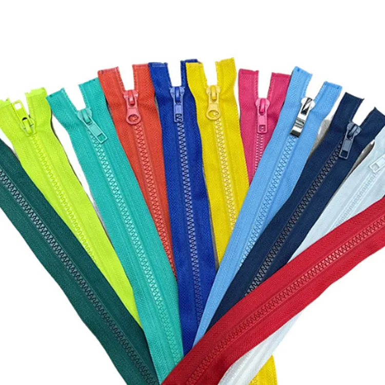 Custom Size 3# 5# Zipper Close End Plastic Zip For Bags Colorful Resin Zipper