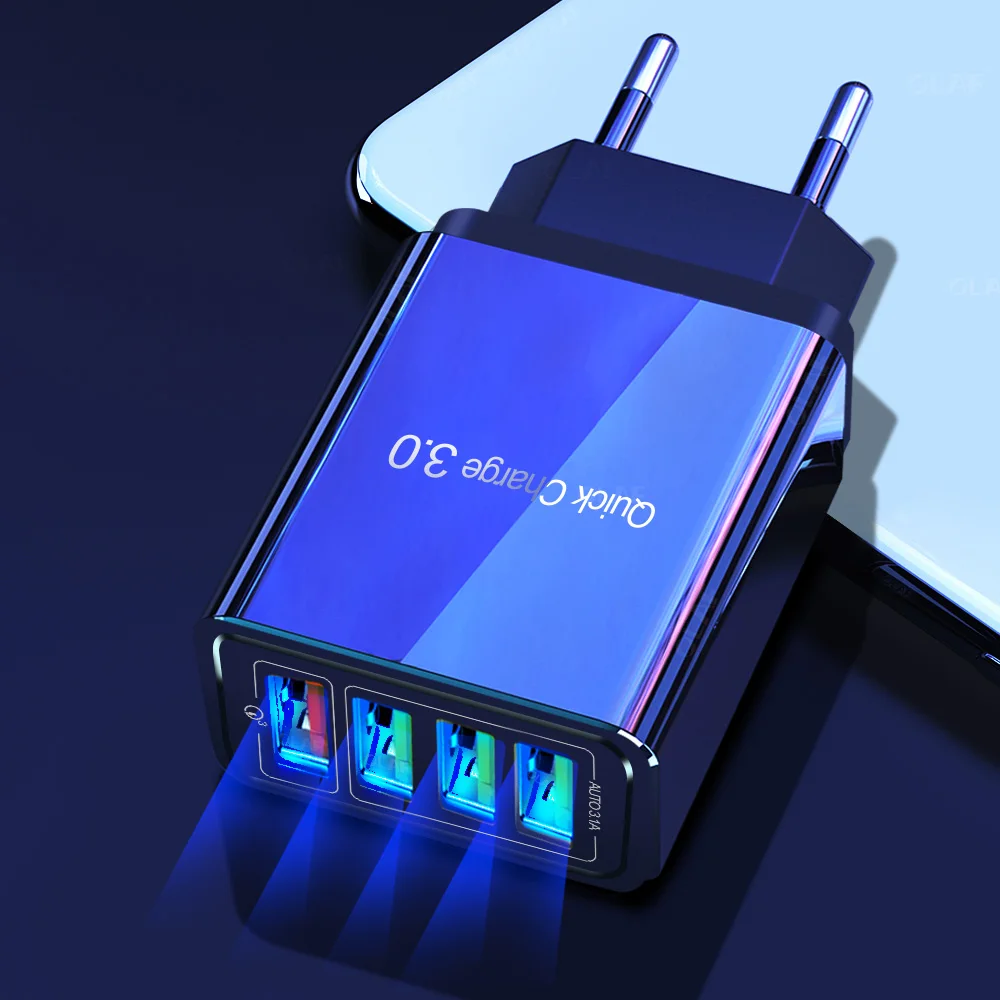 USB Charger Quick Charge 3.0 Fast Charger QC3.0 Multi Plug Adapter Wall Mobile Phone Charger For iPhone Samsung