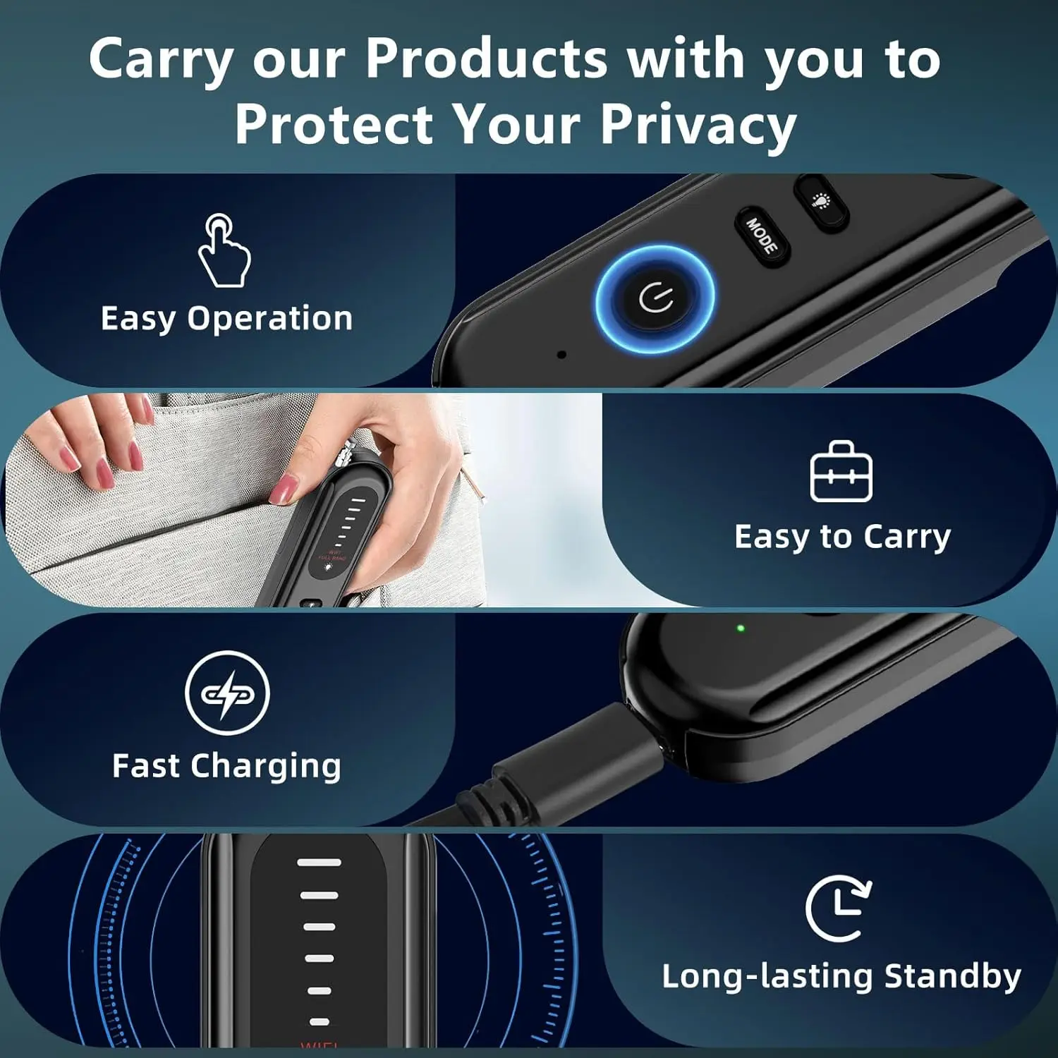 Hidden Camera Detectors Portable Anti Spy Camera Finder GPS Tracker Detector for Travel, Hotels, Car