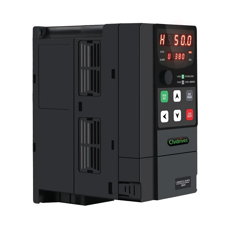 0.75KW 750W 1.5KW 1500W 2.2KW 2200W Soft Start AC Drive Three Phase Inverter 380V DC to AC Inverter for Fan Pump Control