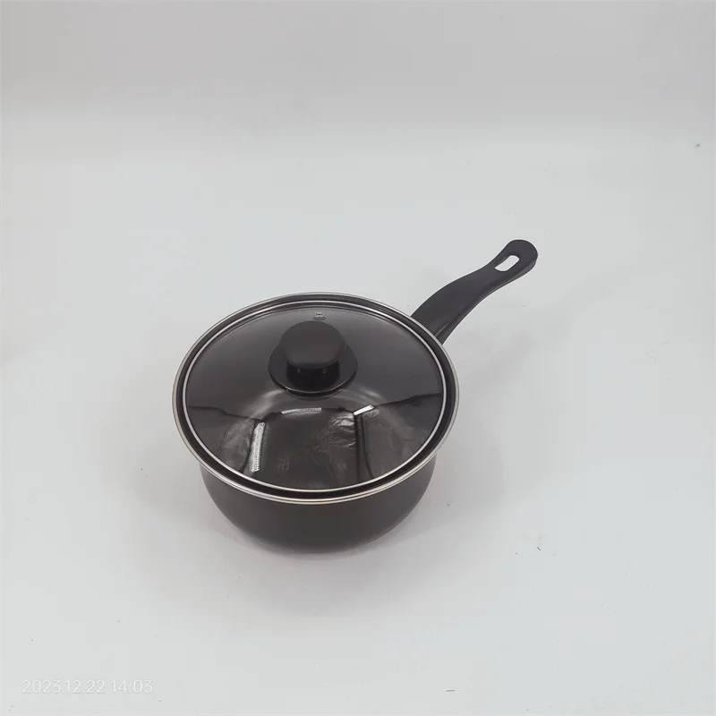 7-Piece Classic Design Carbon Steel Cookware Set Including 0.8mm 16cm 18cm Sauce Pan 24cm Casserole Non-Stick Saute Pan