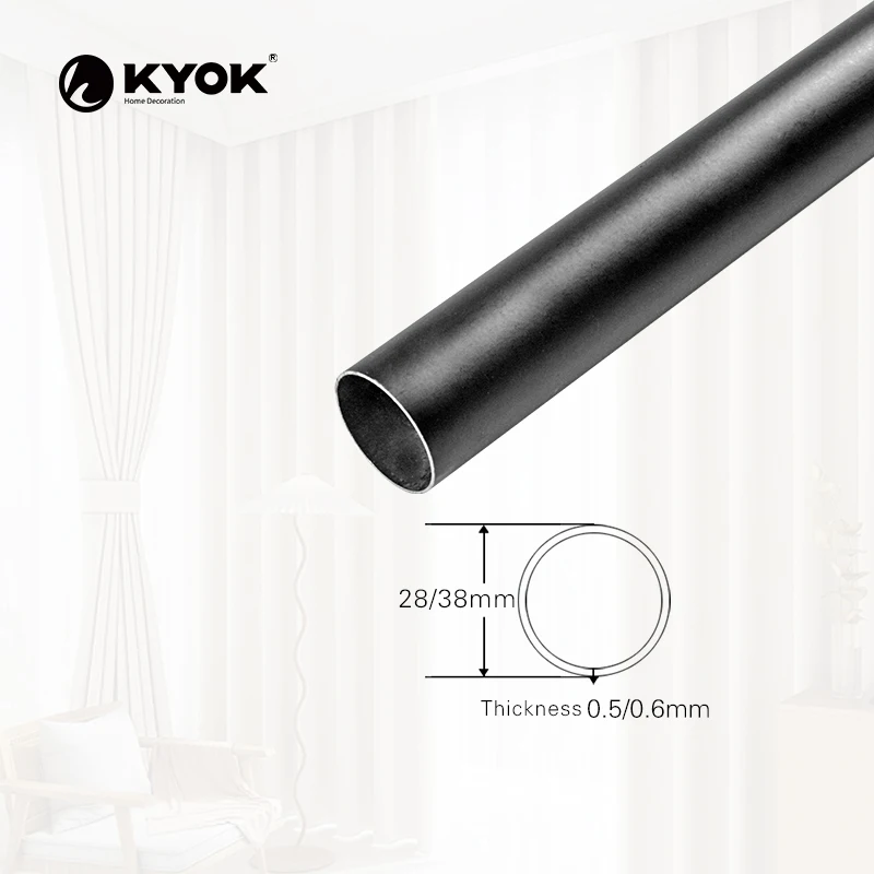KYOK modern Wholesale China Factory square finial Metal Curtain Rod And Rail Accessories For Curtains