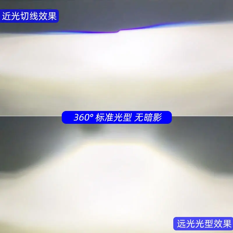 H1 H3 H7 360° 6 Sides D2h LED Headlights 4300K 6000K Headlamp with Fender Flares Modified 360 Degree Spotlight Cars