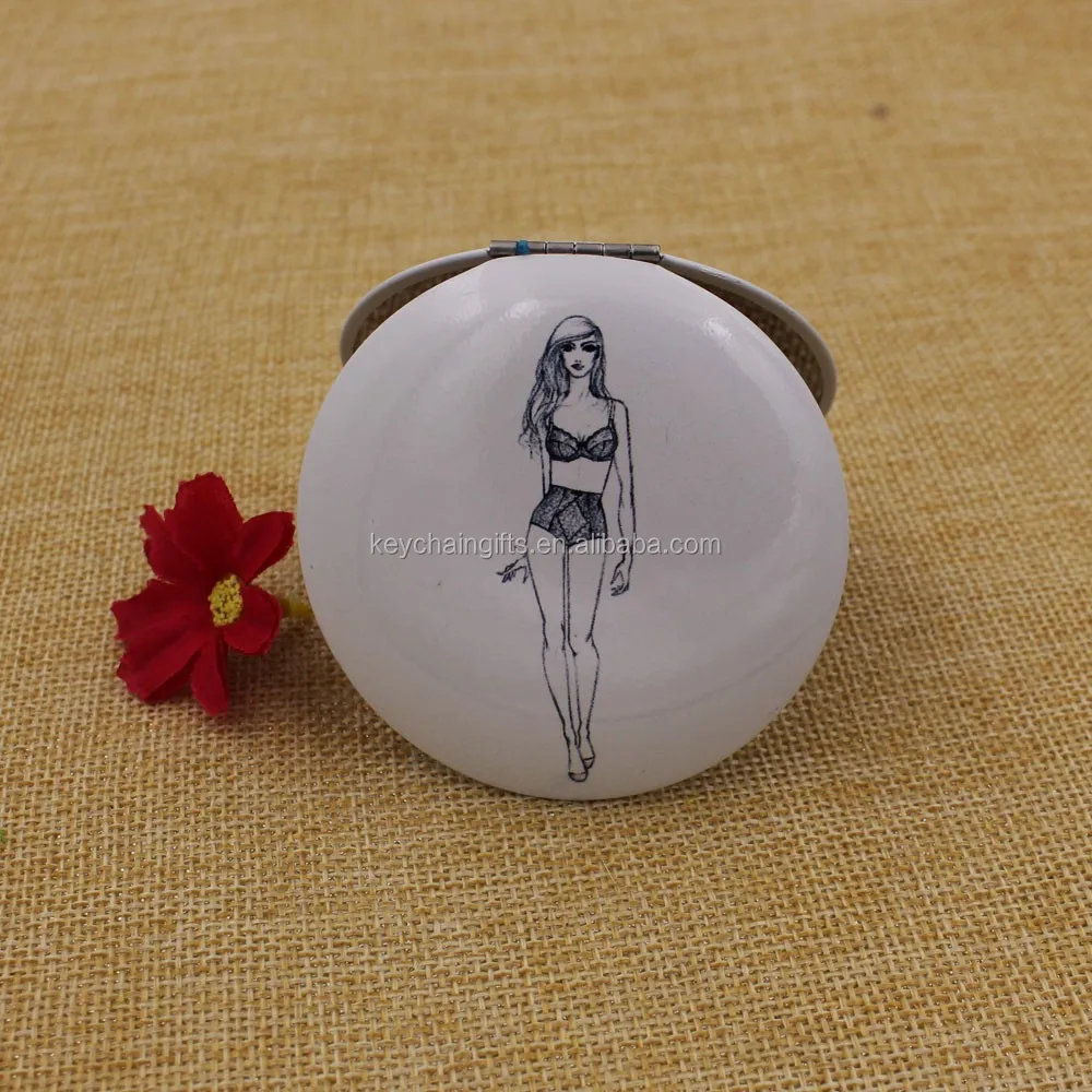 Antique Brass Compact Mirror Metal Luxury Pocket Mirror