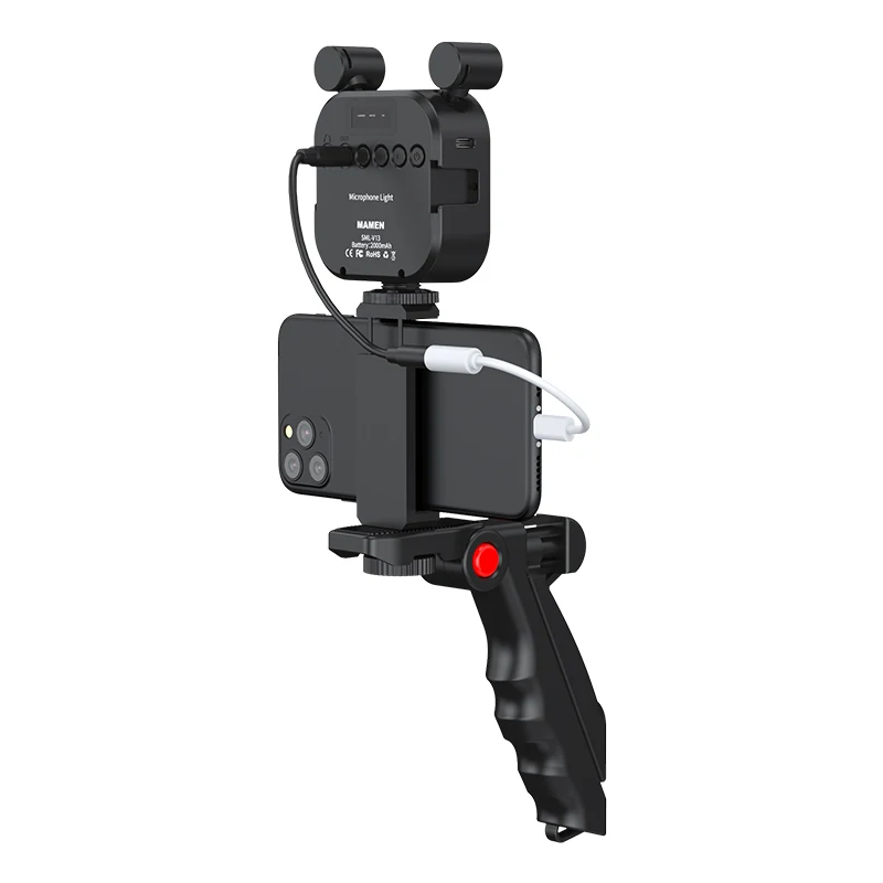 High quality Mic-light mobile vlogging kit microphone tripod led light wireless remote mobile vlogging kit for tiktok microphone
