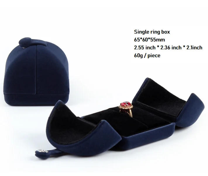 Hotsale high end flannel velvet jewellery packaging box double open foil logo necklace bracelet ring box with custom logo