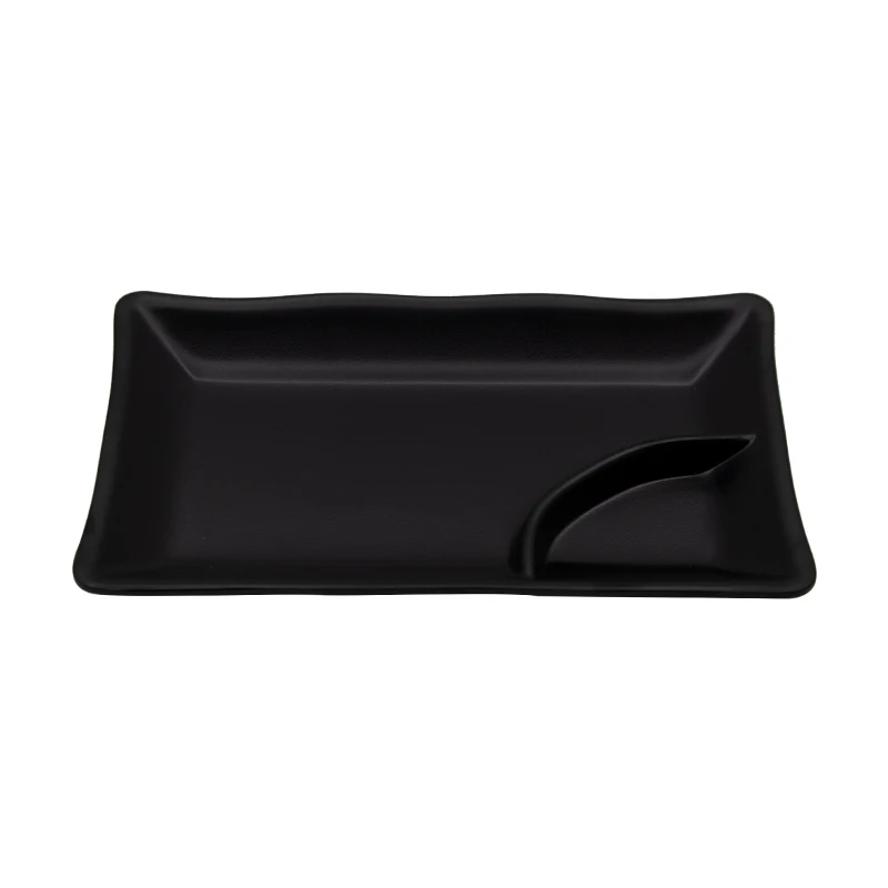 Hot Selling Plate China Manufacturer Melamine Rectangle Black Plate Melamine Sushi