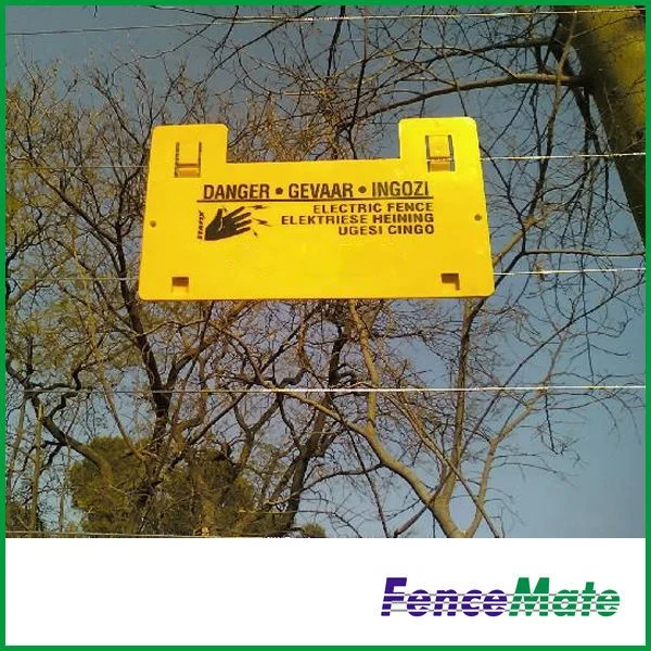 Custom Logo Waterproof Electric Fence Warning Sign With Pre-Drilled Holes