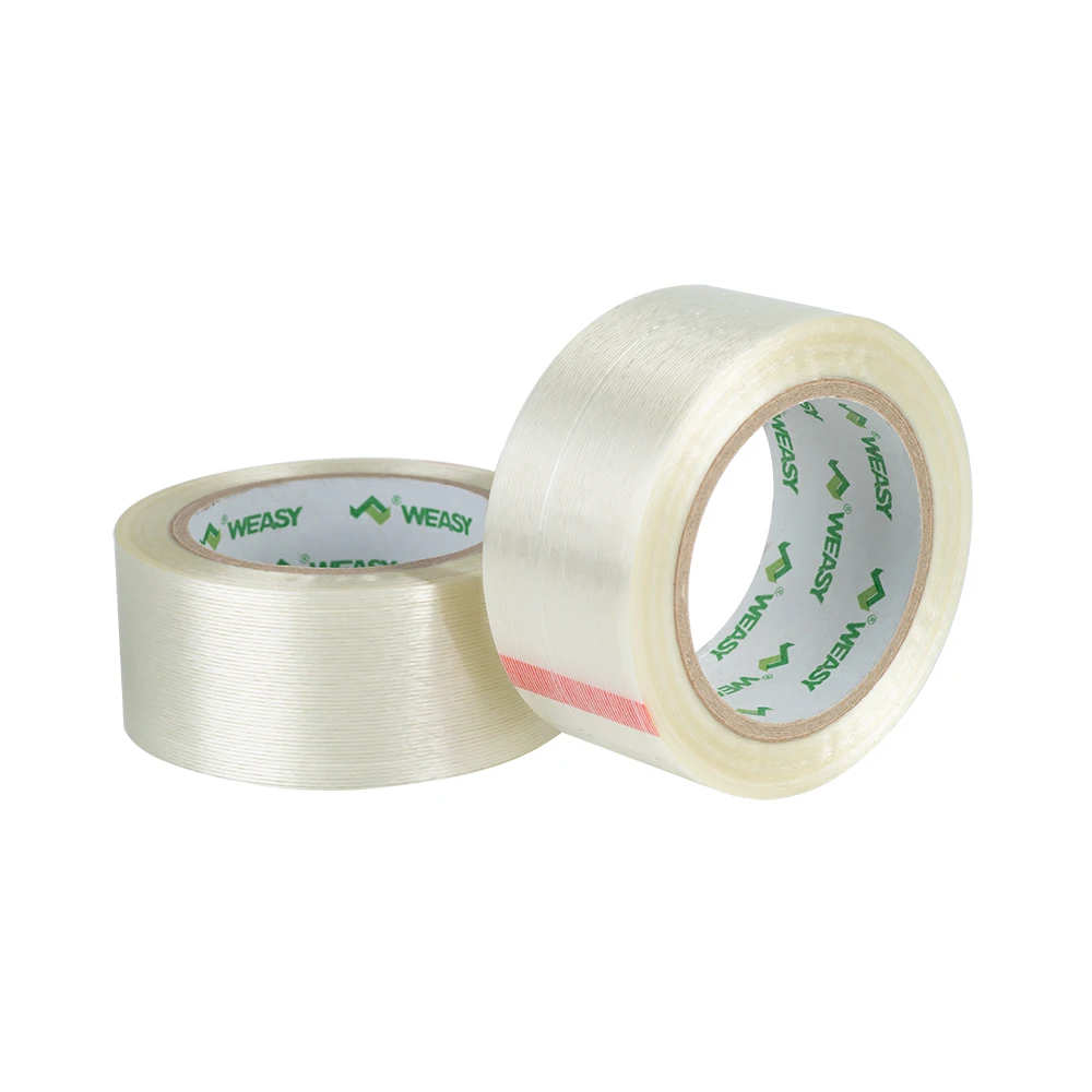 Heat-Resistance Double Side Tape Customized Size Mono Transparent Filament Tape Self Adhesive 200um With Fabierglass