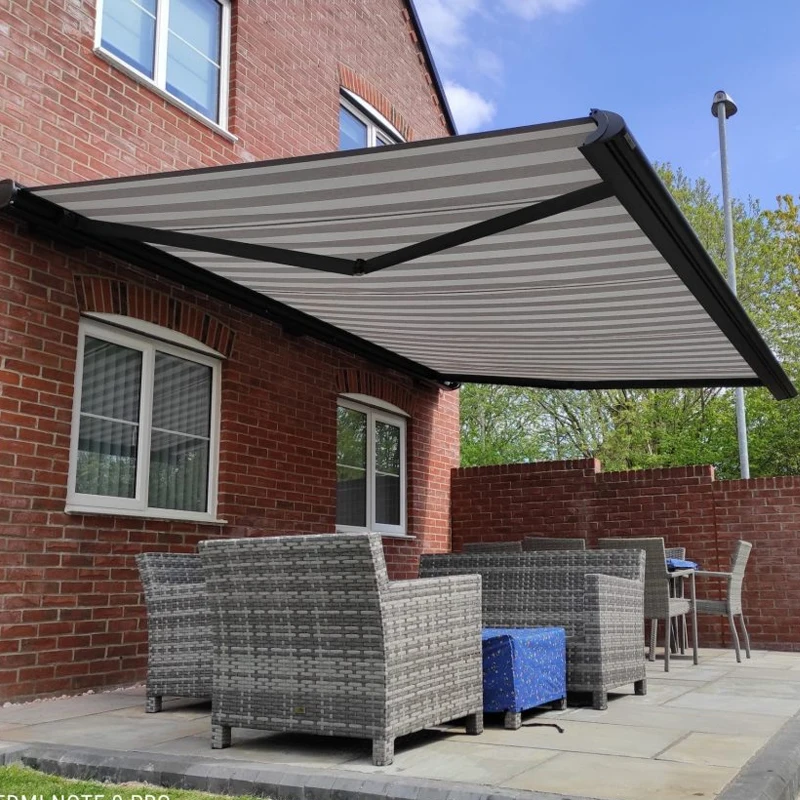 Bioclimatic Sun Shades Outdoor Canopy Patio Full Cassette Retractable Motorized Awning Fabric