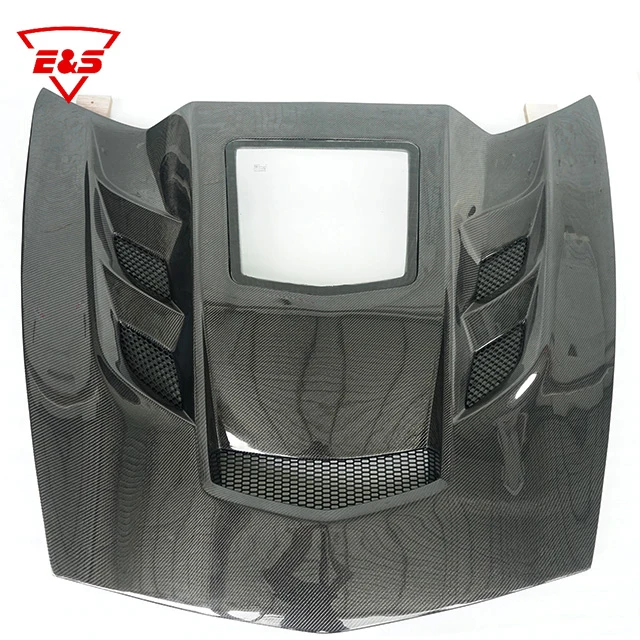 Carbon Fiber Transparent Car Engine Hood Bonnet For Chevrolet Corvette C7 Hood