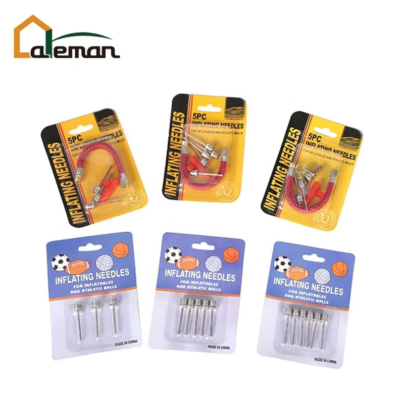 Blister Pack Football/Soccer/Basketball/Volleyball Inflating Needle Set, 3/5/6/15 pcs Ball Inflator Needles & Extension Hose Set