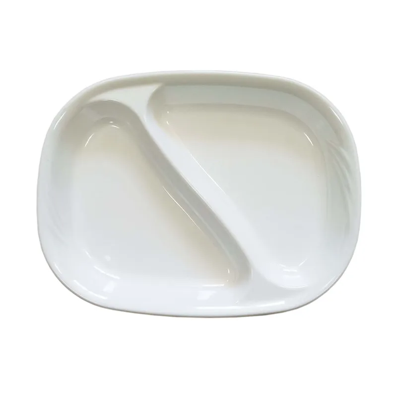AIMI Commercial Hotel Melamine Divided Plate Set Dinnerware 2 Compartment Plate Melamine Divided Food Plate