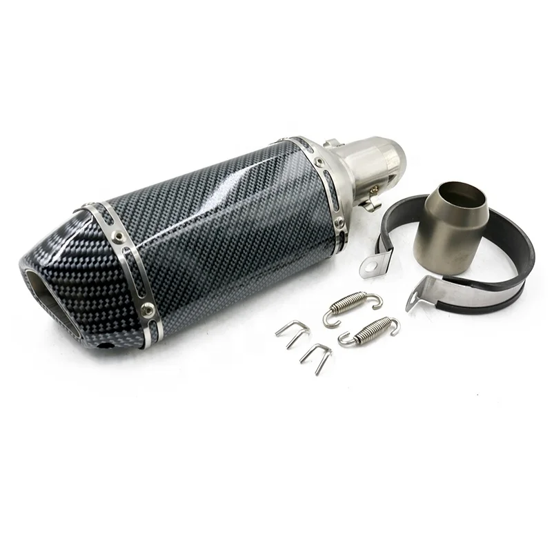 Цветной гоночный Универсальный глушитель из углеродного волокна 1,5-2 дюйма, впускной Глушитель со съемным дБ-убийцей для уличного велосипеда, глушитель для мотоцикла