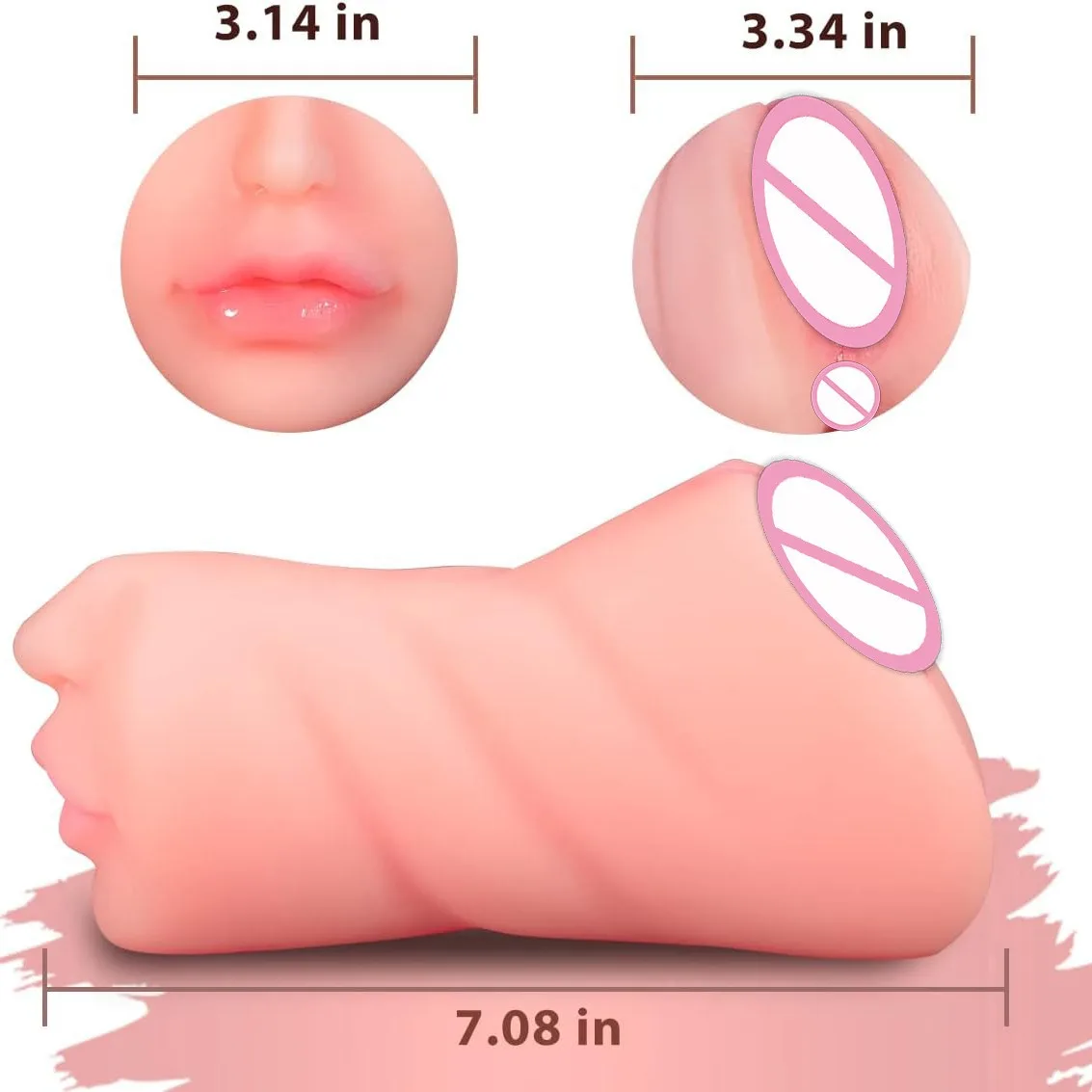 3 IN 1 Vaginal Anus Masturbation Cup Double Head Sex Real Deep Throat Male Masturbator  Sexy Toys for Men Adult Products