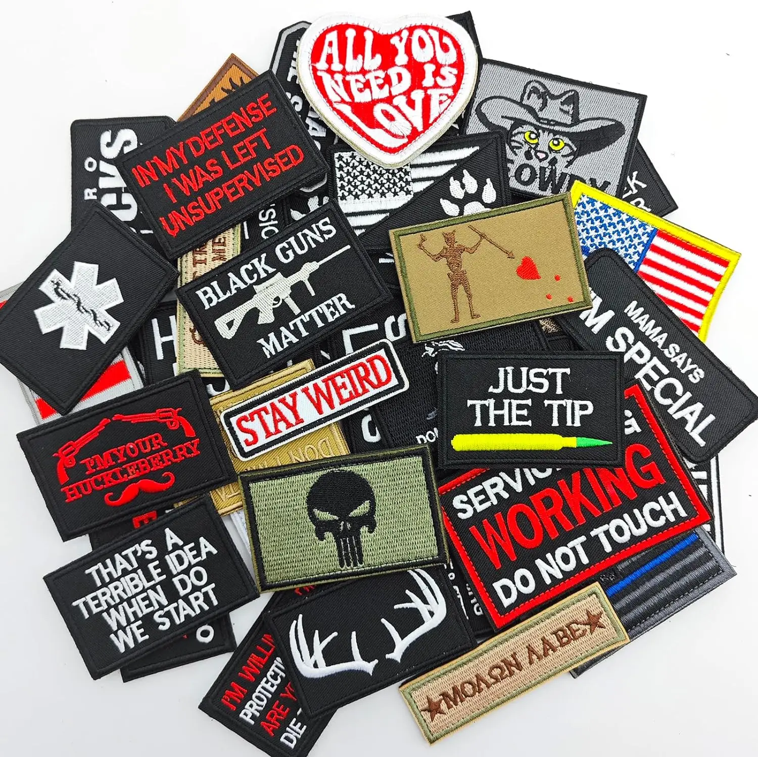 Custom Personalized Embroidered Name Patches Hook Fastener,Uniform,Work Shirt,Hat Morale Name Patches
