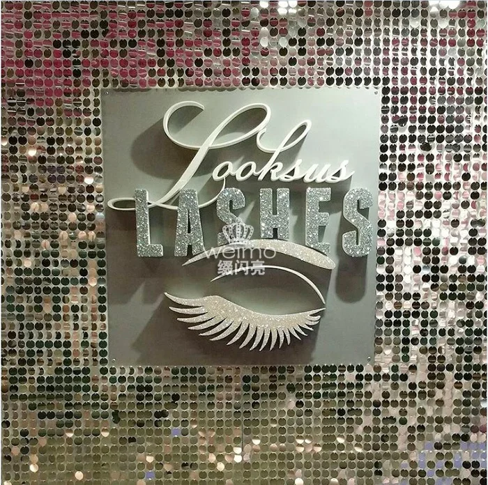 
3d Factory Directly Wholesale Air Active Decoration Pet Decorative Shiny Decor Advertising Board Shimmer Sequin Wall Panel 