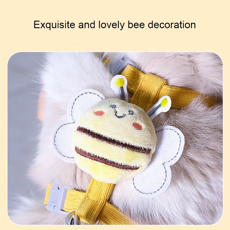 Cat Harness Leash Collar Set Adjustable cute Bee for Small Medium Pet dog Harnesses leash set Outdoor Walking