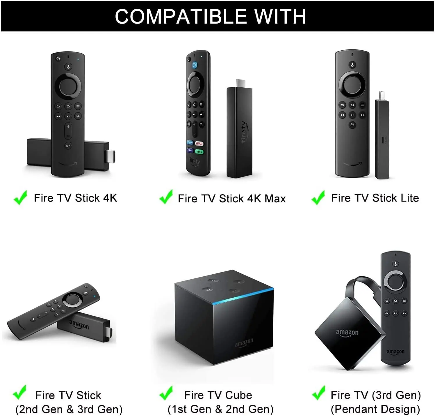 HUAYU AF-V3 Fire TV Stick Remote Control L5B83G Alexa Voice Remote controls with prime video NETFLIX APPS