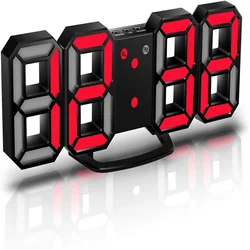 decorative wall clock 3D LED Wall  Digital Alarm USB Powered Time/Temperature/Date Displayfor Warehouse Office Home Living Ro