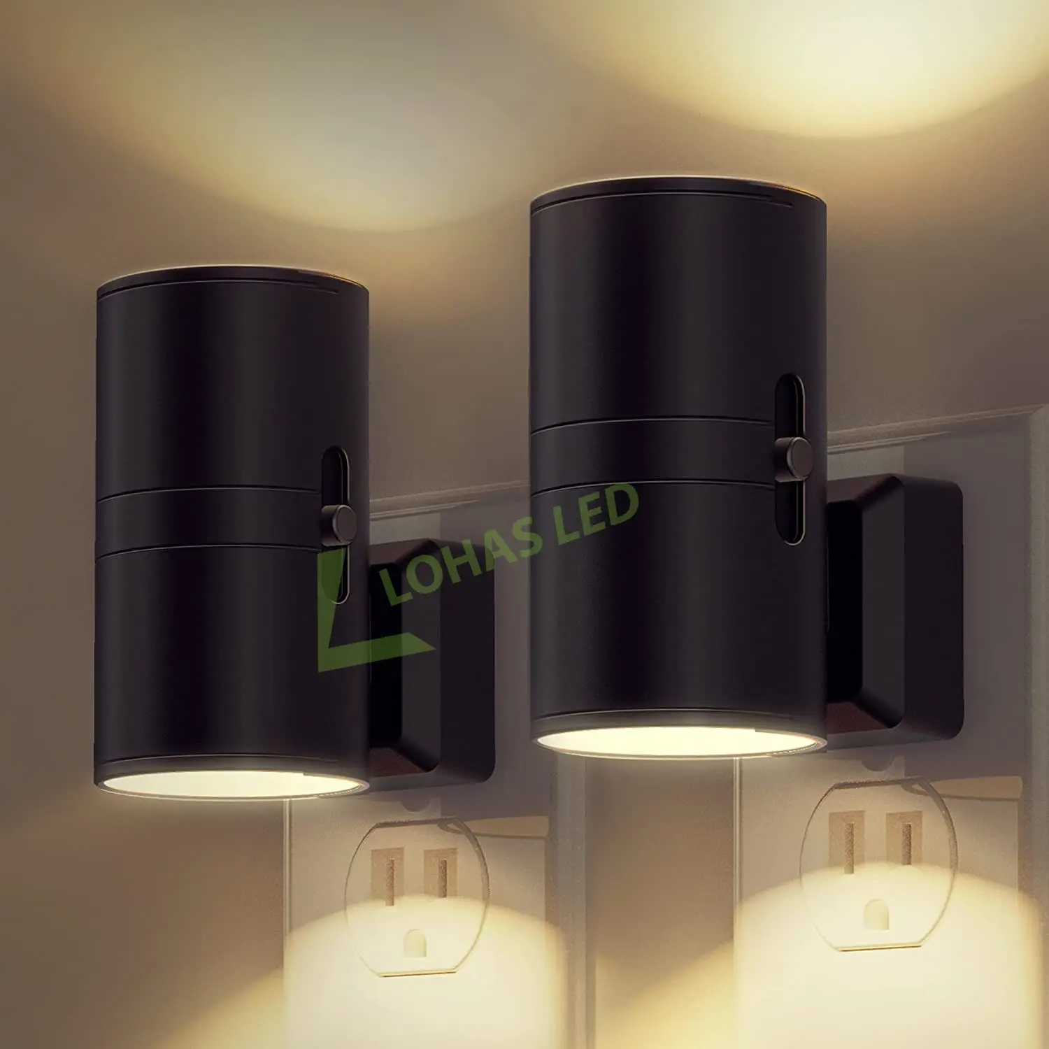 LOHAS 2024 HOT Nightlight Dimmable Lighting Kids Bed Lamp Night Light Dusk to Dawn Sensor Wall Plug in Night Light for Bedroom