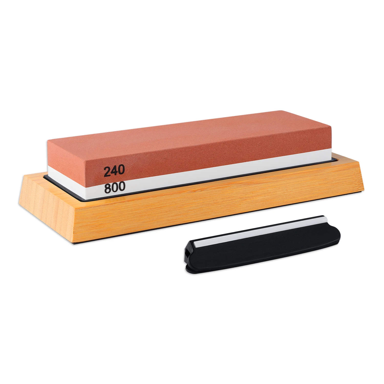 Professional Whetstone Durable 2 Side Grits 240/800 Corundum Sharpening Stone Sharpeners Non-slip Bamboo Holder and Angle Guide