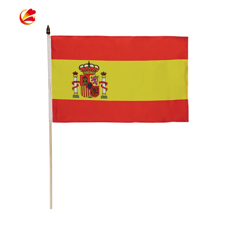 Spain Hand Flag All Countries for Promotion Wholesale Sublimation Hot Sale 100% Polyester