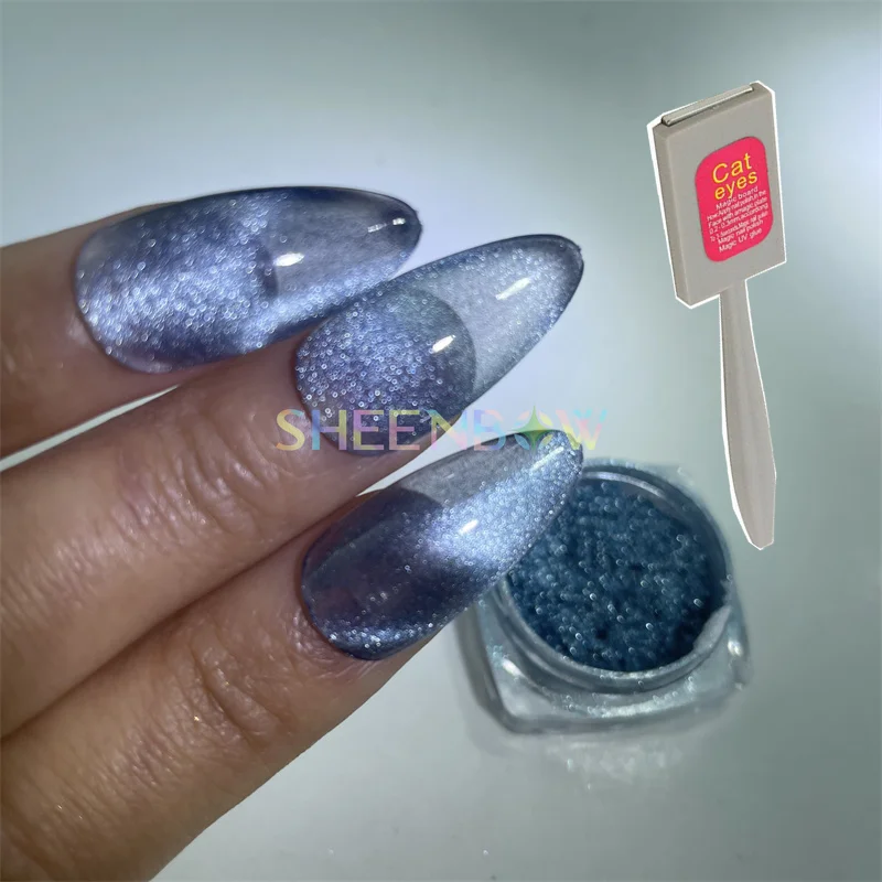 Sheenbow New Sliver Blue Magnetic 9d Cat Eye Powder For Nail Gel Polish