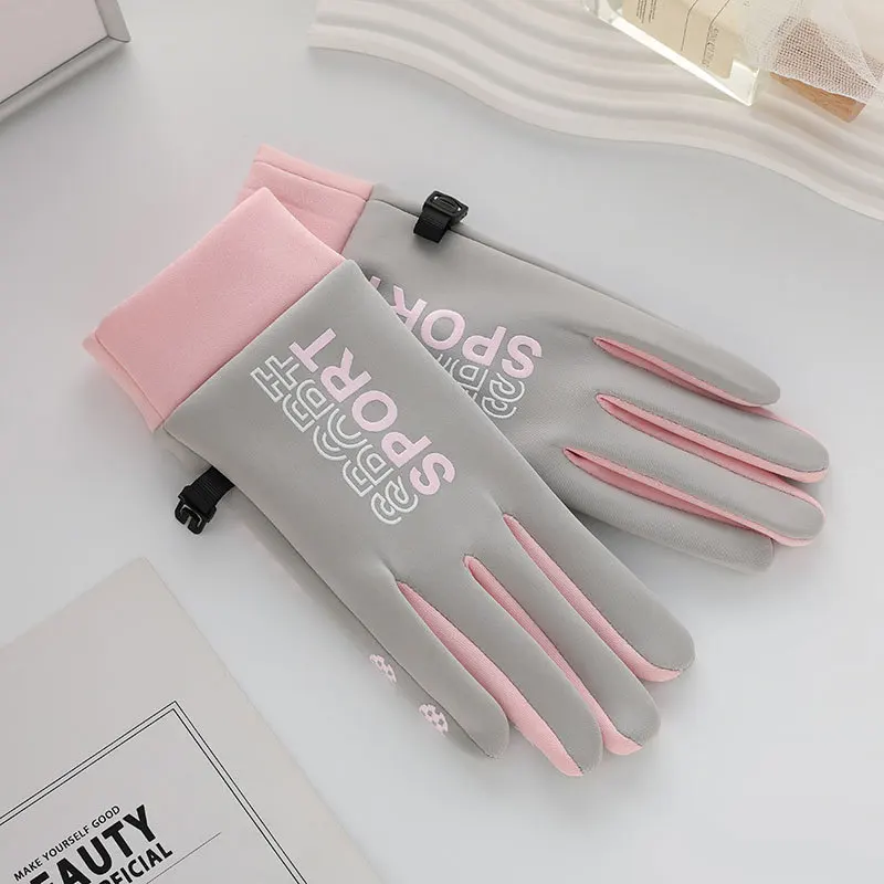 Fall Autumn Keep Warm Girl Man Female SPORT Outdoor Cycling Driving Anti Slip Flip Cute Screen Touch Windproof  Winter Gloves