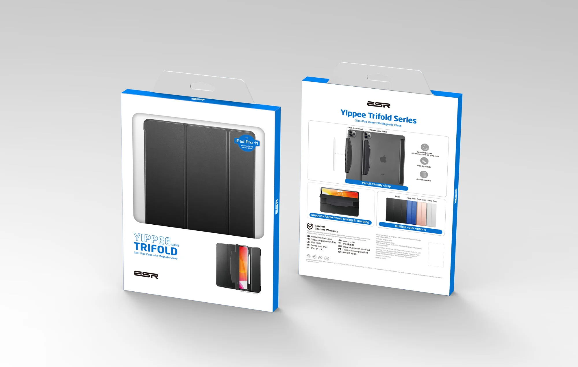  Лидер продаж на Amazon смарт-чехол Yippee Trifold для iPad Pro 11 2021 легкий Чехол-подставка ipad с