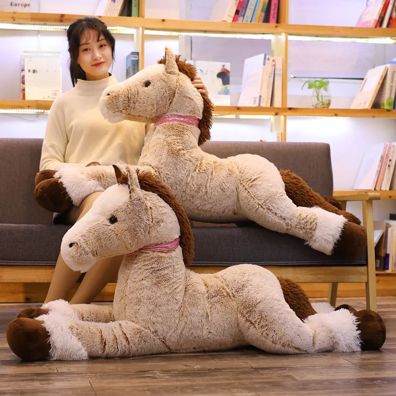 Wholesale Custom Stuffed Plush Toy Animal Horse Pillow Horse Doll Cartoon Riding Horse Soft Toy Teddy Bear Dolls For Kids Gift