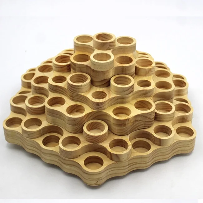 Customize Three Layers Round Rotatable Display Wood Holder Essential Oil  Bottles Wooden Shelf