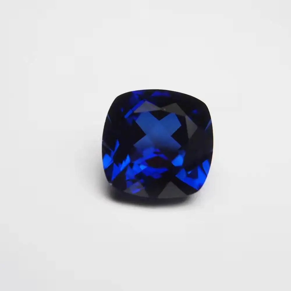 Factory Direct top quality lab grown royal blue blue safir loose gemstone cushion cut faceted 2 ct certificated natural blue